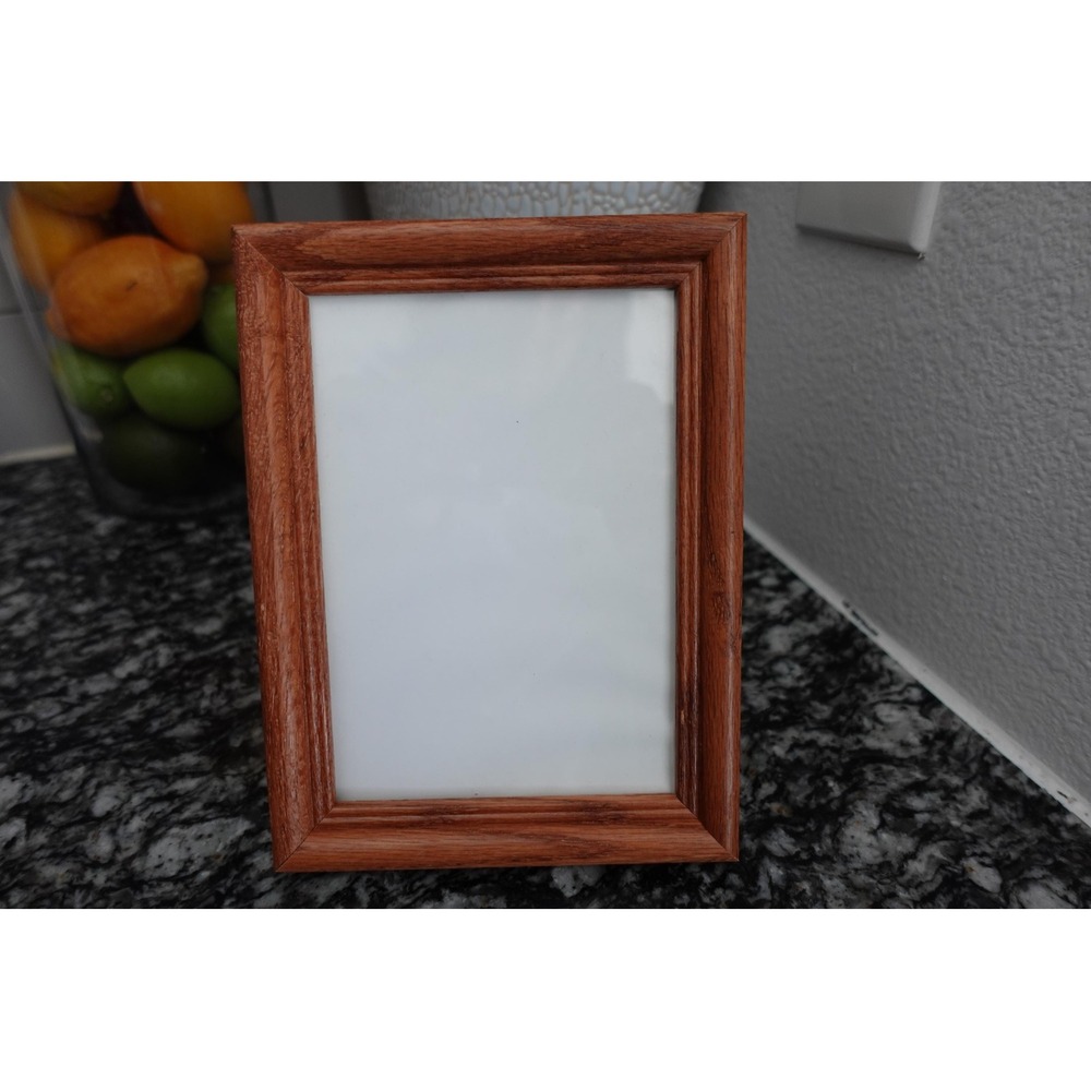 Vintage oak picture frame with glass insert 8x6 wooden frame free standing‎